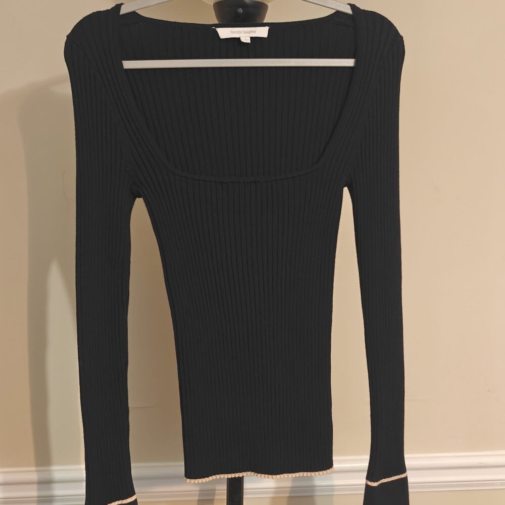 Favorite Daughter Long Sleeve Deep Square Neck Top